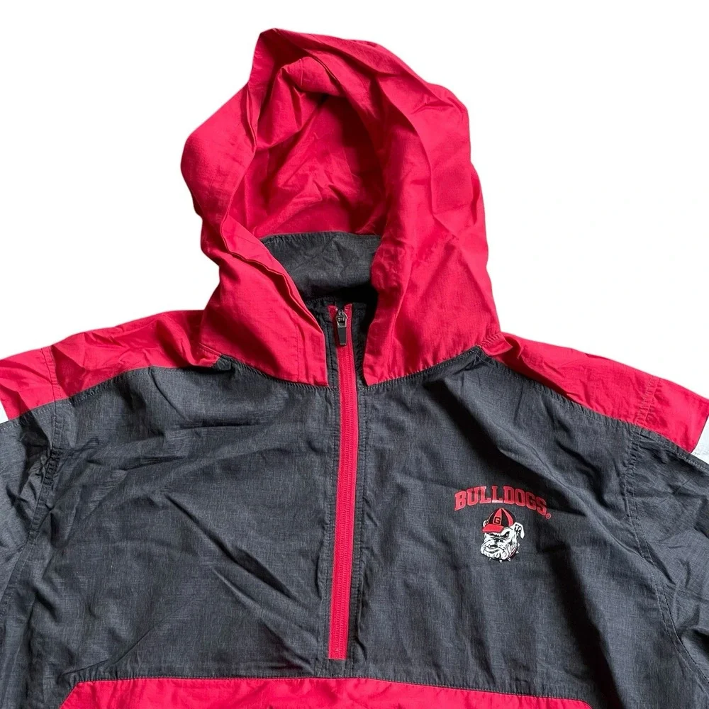 Georgia Bulldogs Windbreaker‎ Jacket Mens Large College NCAA Football Hooded Red